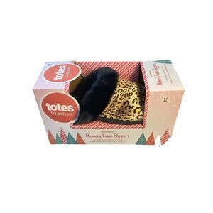 Leopard Soft Memory Foam Slippers  No-Slip Rubber Sole Indoor/Outdoor MSRP $20